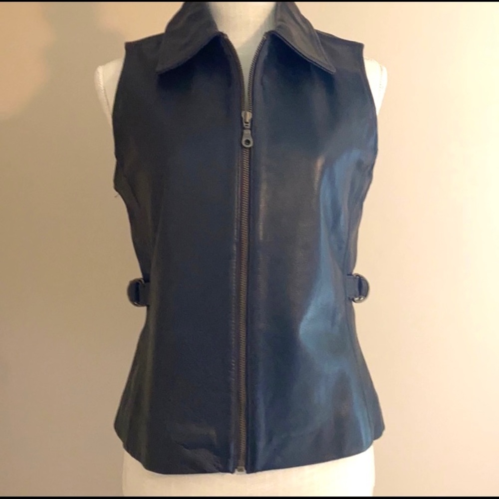 Harold’s 100% Brown Leather Vest - Vintage